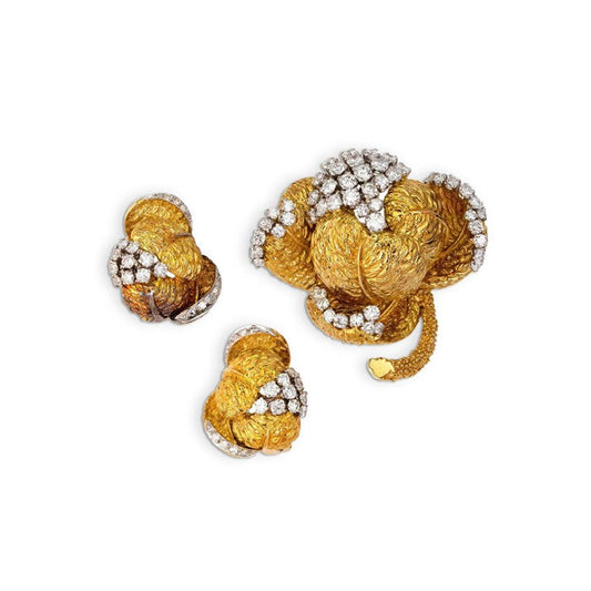 Kutchinsky Suite of Brooch and Earrings