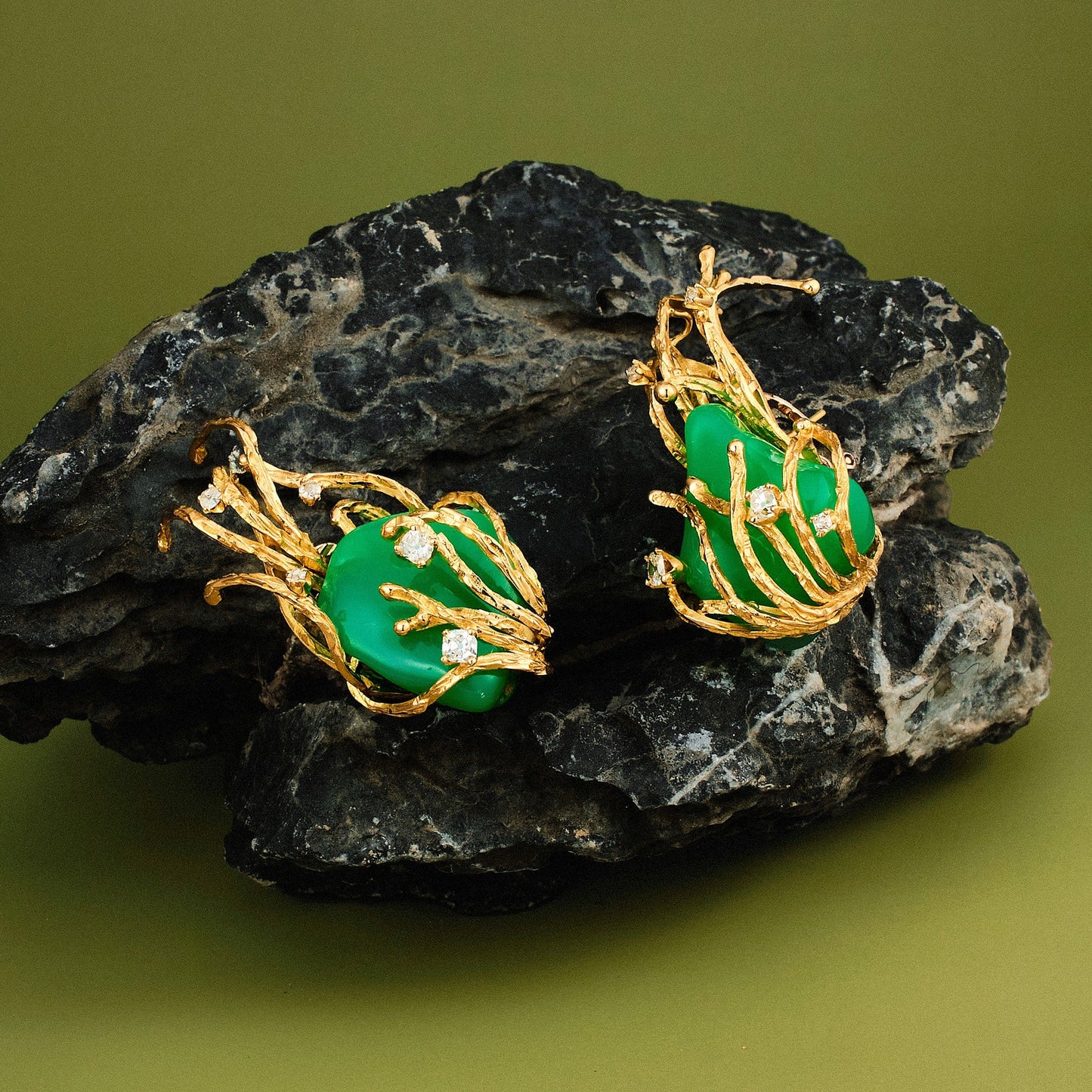 William Fisher Chrysoprase Earrings