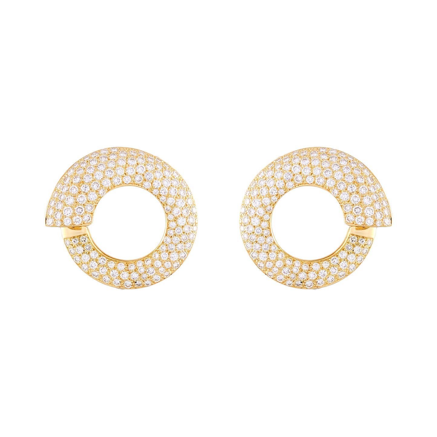 Vintage French "Volutes" Diamond Earrings
