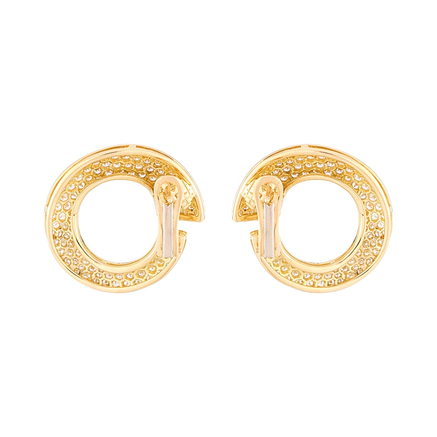 Vintage French "Volutes" Diamond Earrings