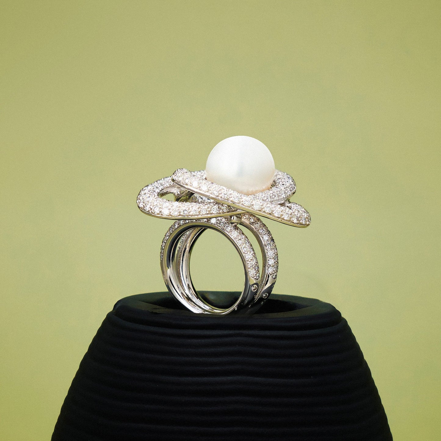 Vintage French "whirlwind" Pearl Ring