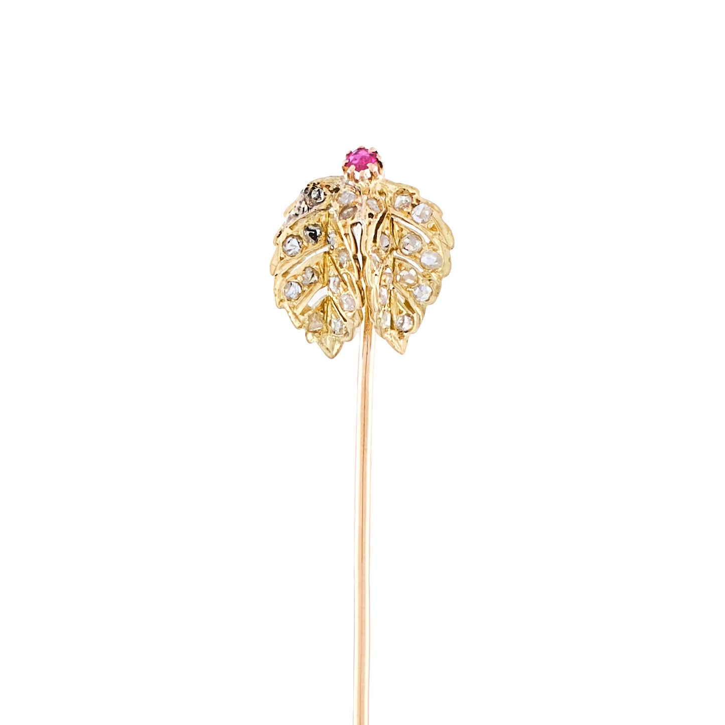Antique Gold Leaves Stick Pin