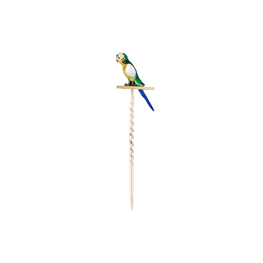 Antique Enamel Parrot Stick Pin