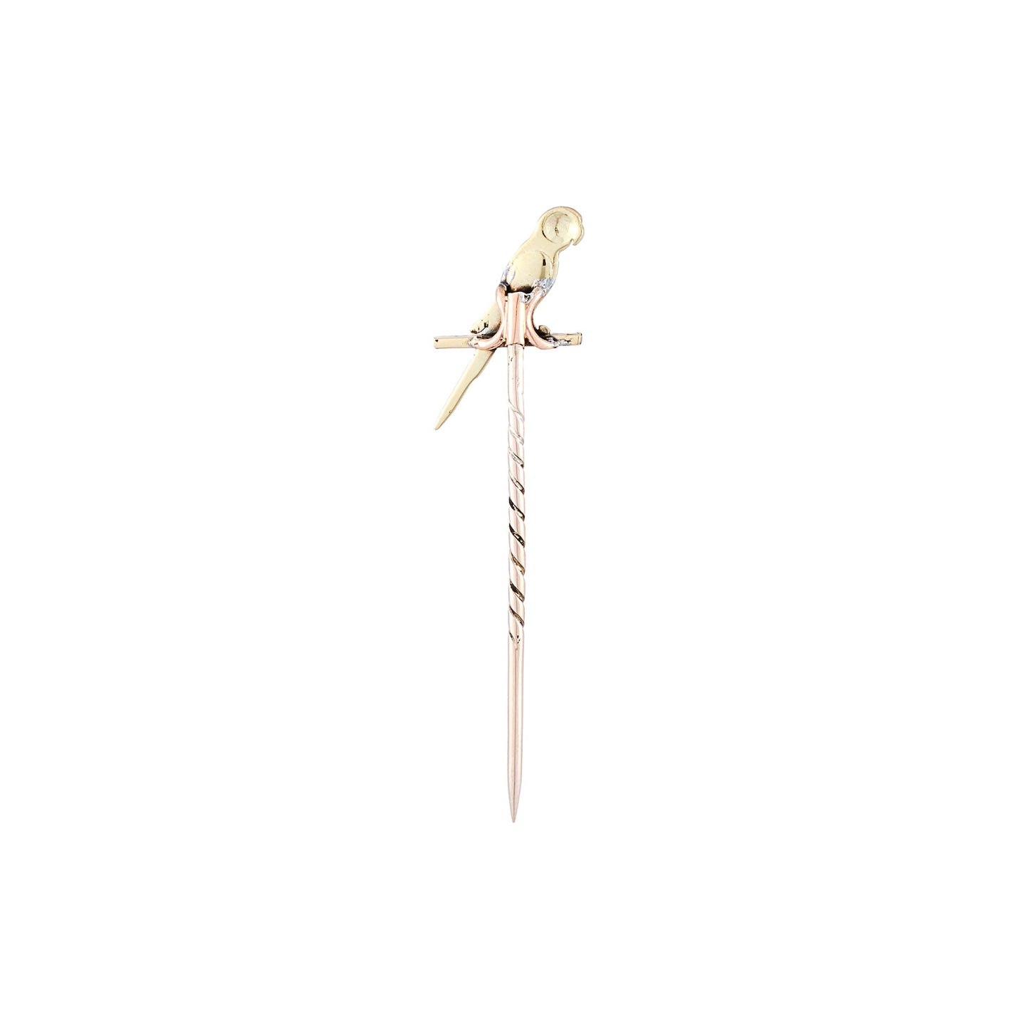 Antique Enamel Parrot Stick Pin