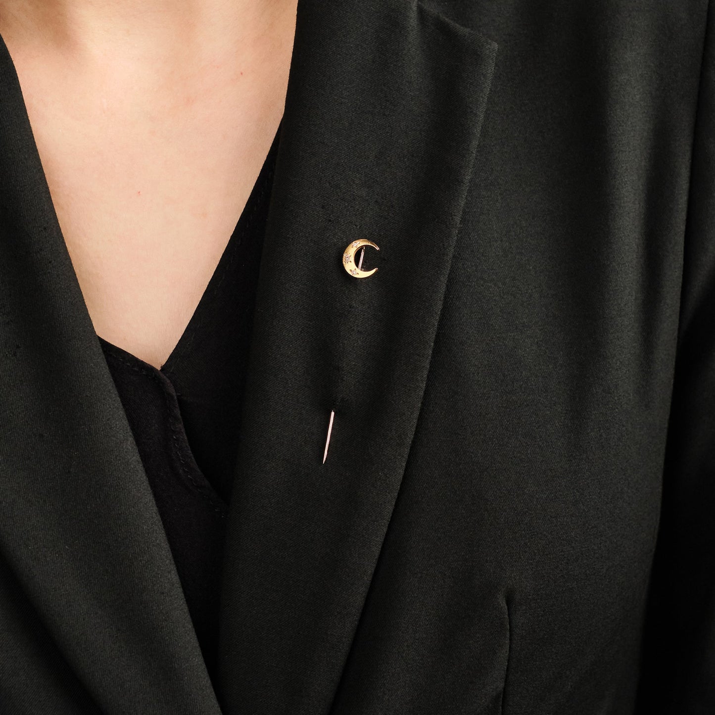Antique Gold Crescent Stick Pin