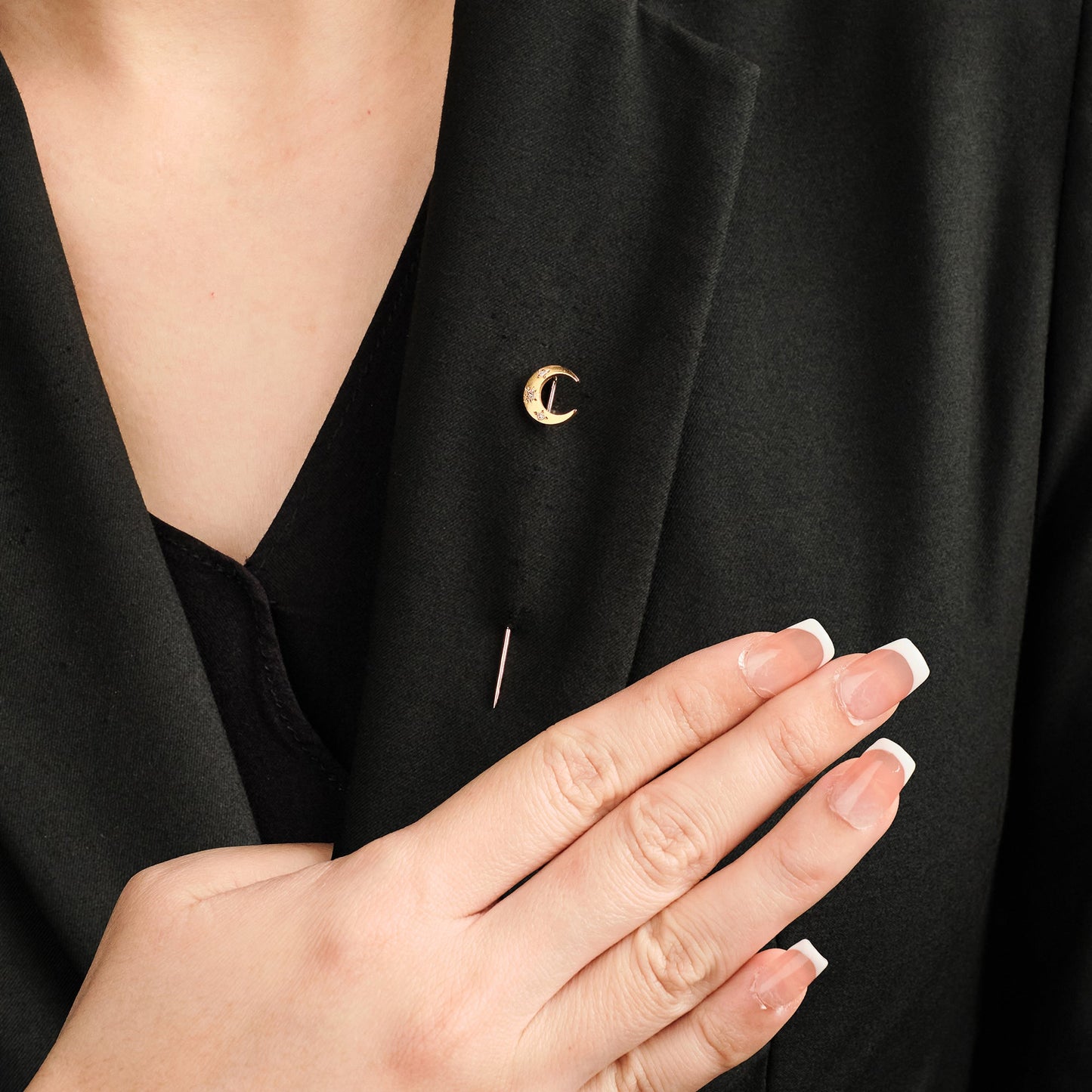 Antique Gold Crescent Stick Pin