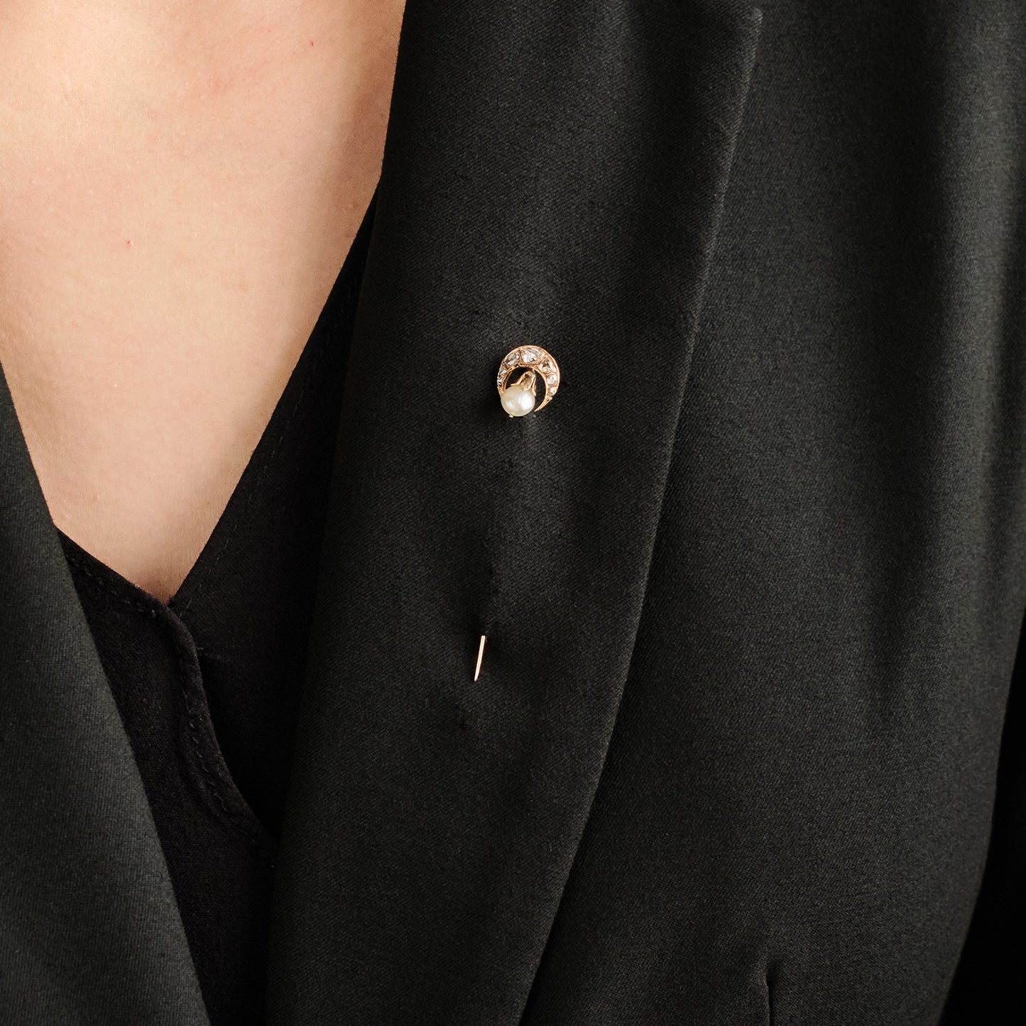 Antique Crescent Pearl Stick Pin