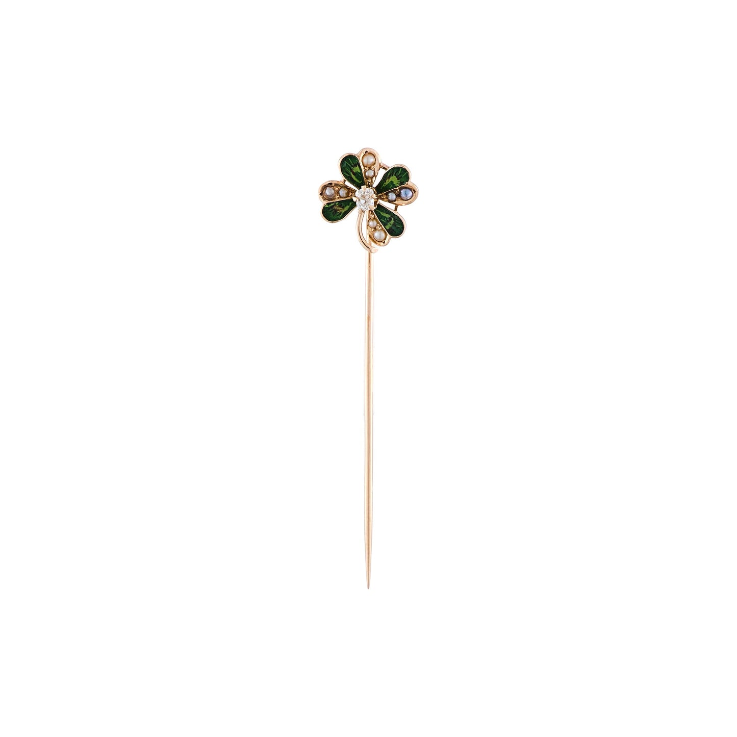 Antique Enamel Flower Stick Pin