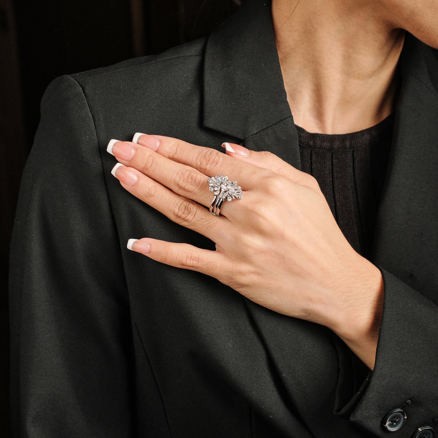 Vintage Jacket Diamond Ring