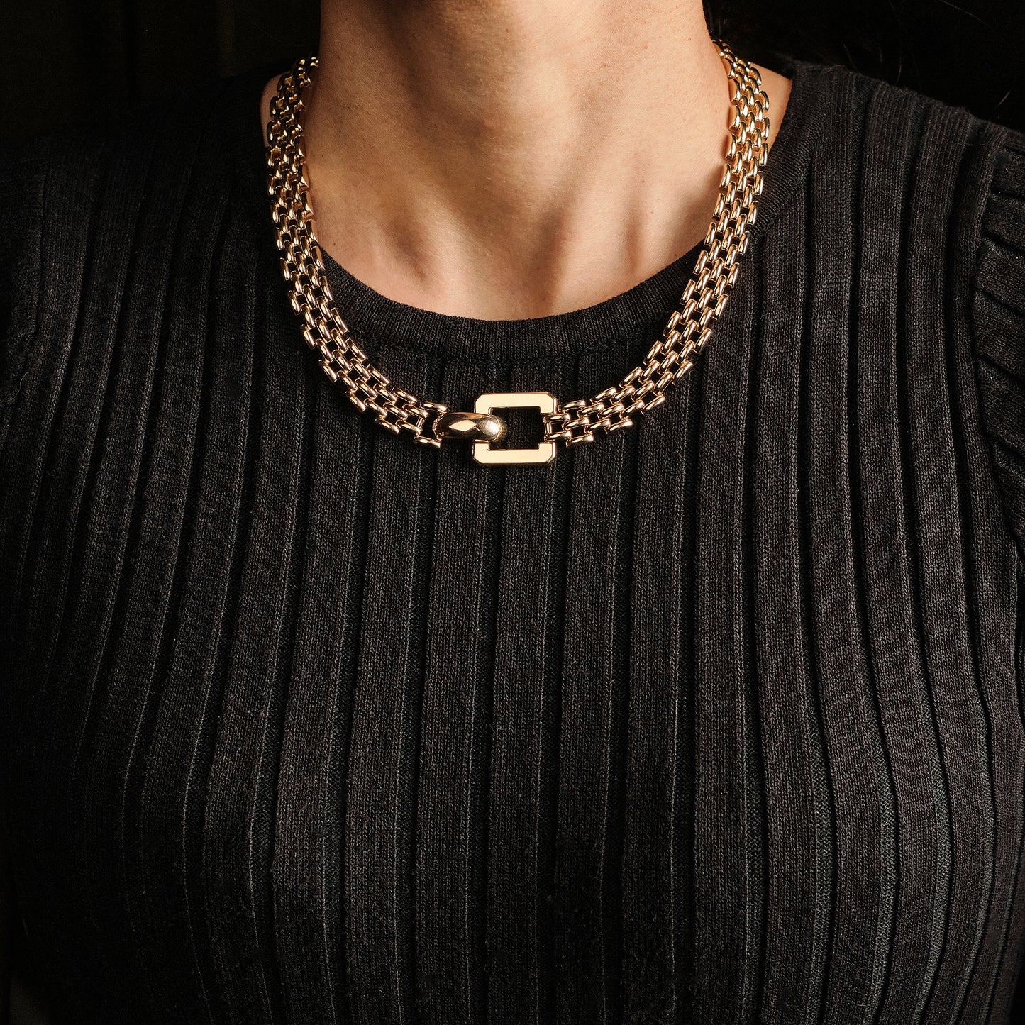 Vintage Italian Brick Link Necklace