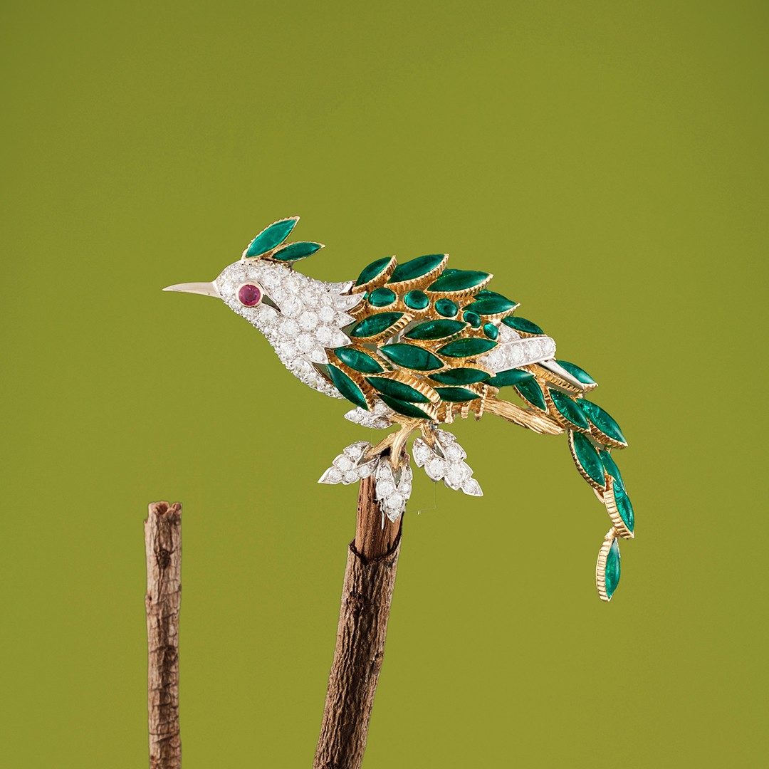 Retzignac Gripoix Bird Brooch