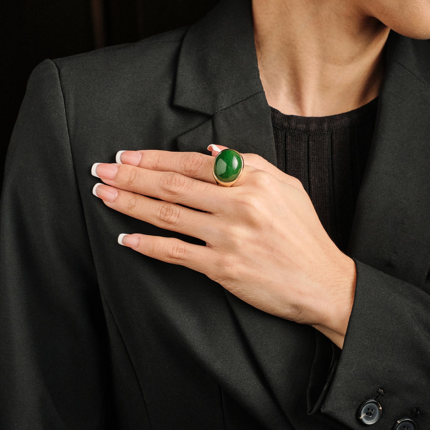 Tiffany & Co Elsa Peretti Jade 'Cabochon' Ring