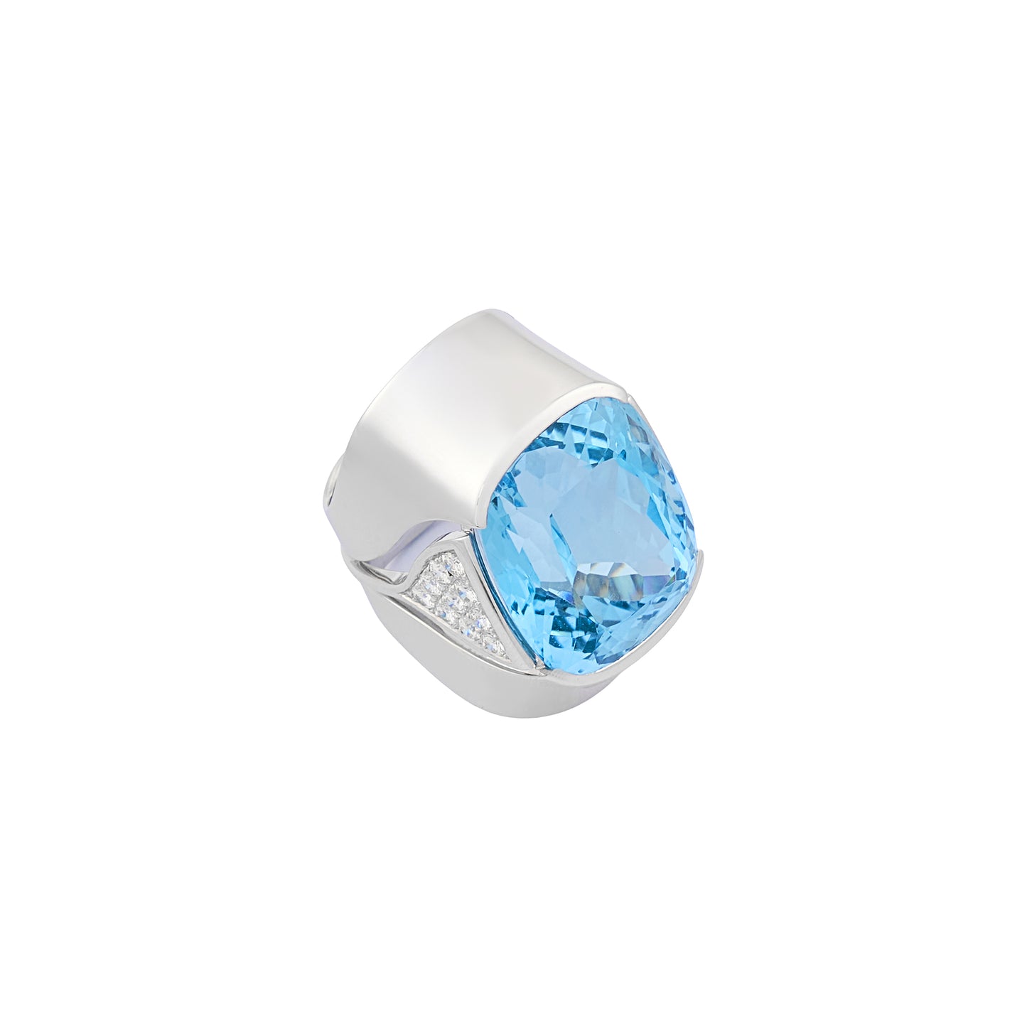Aquamarine Diamond Ring