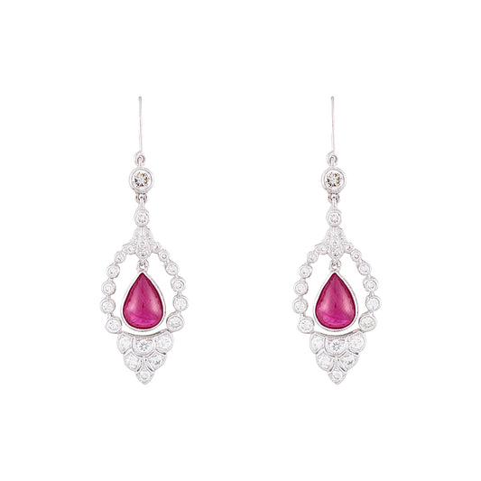 Vintage Burmese Ruby Earrings