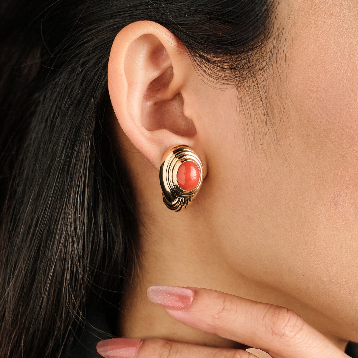 Boucheron Coral Earrings