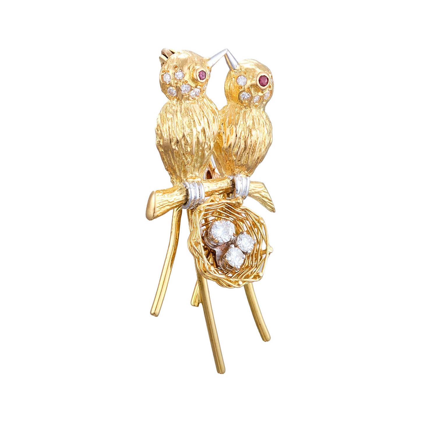 Vintage Love Birds Brooch