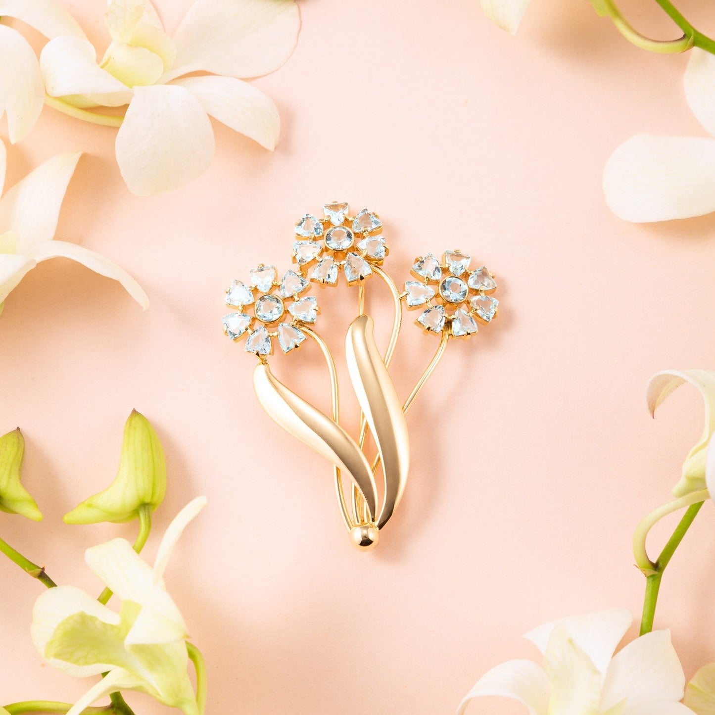 Cartier Aquamarine Flower Brooch