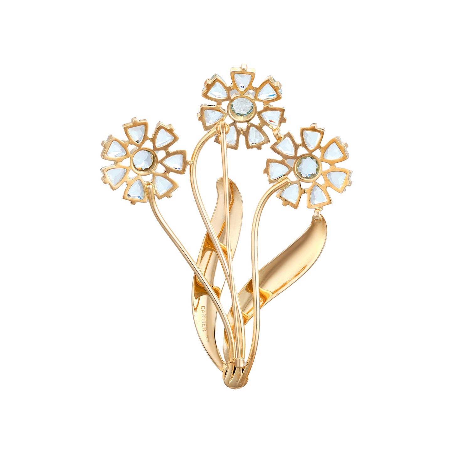 Cartier Aquamarine Flower Brooch