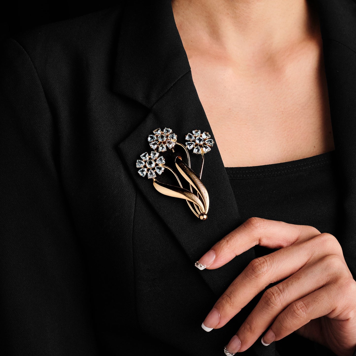 Cartier Aquamarine Flower Brooch
