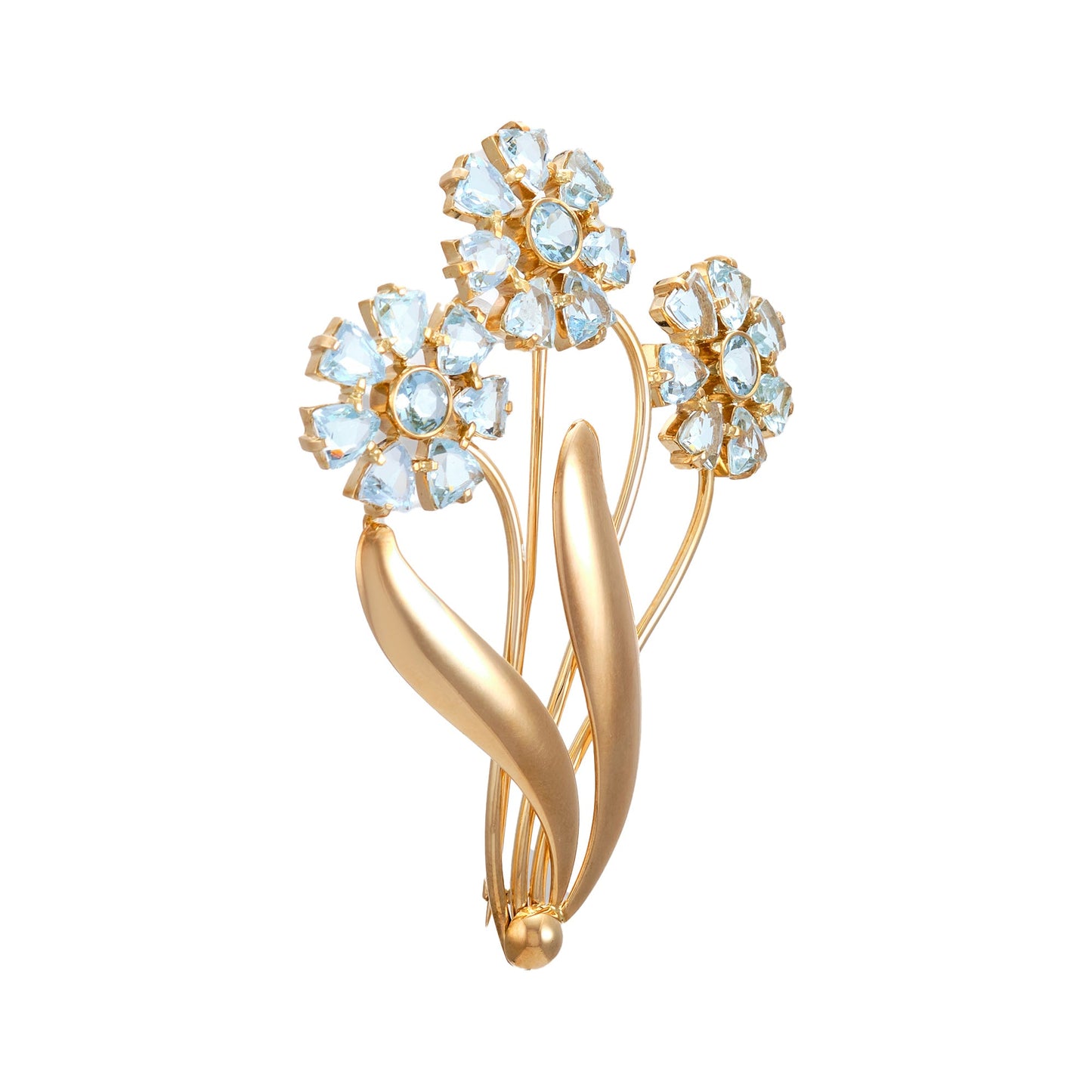Cartier Aquamarine Flower Brooch