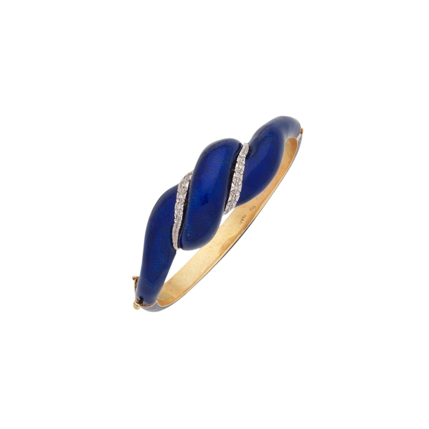 Antique Enamel and Diamond Bangle