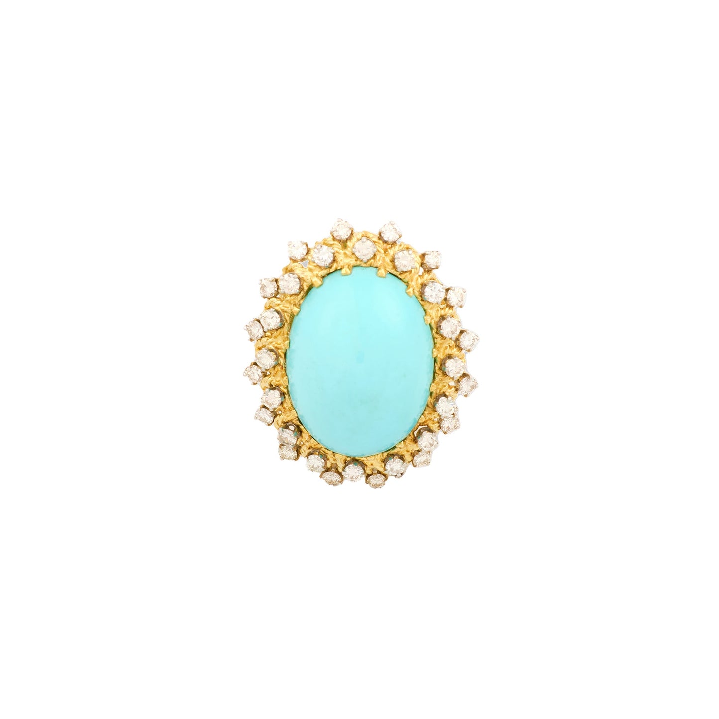Vintage Turquoise and Diamond Dress Ring