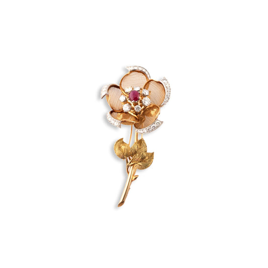 Vintage Flower Brooch, Attributed to Cartier
