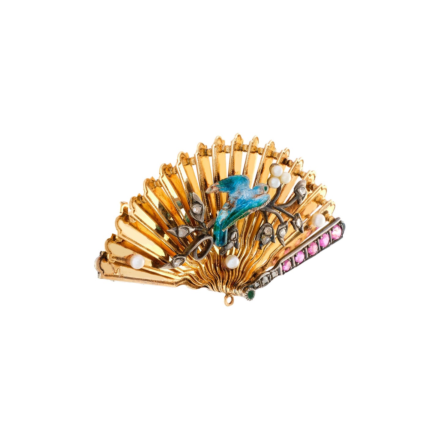 Antique Open Fan Brooch