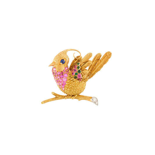 F Chirol Bird Brooch