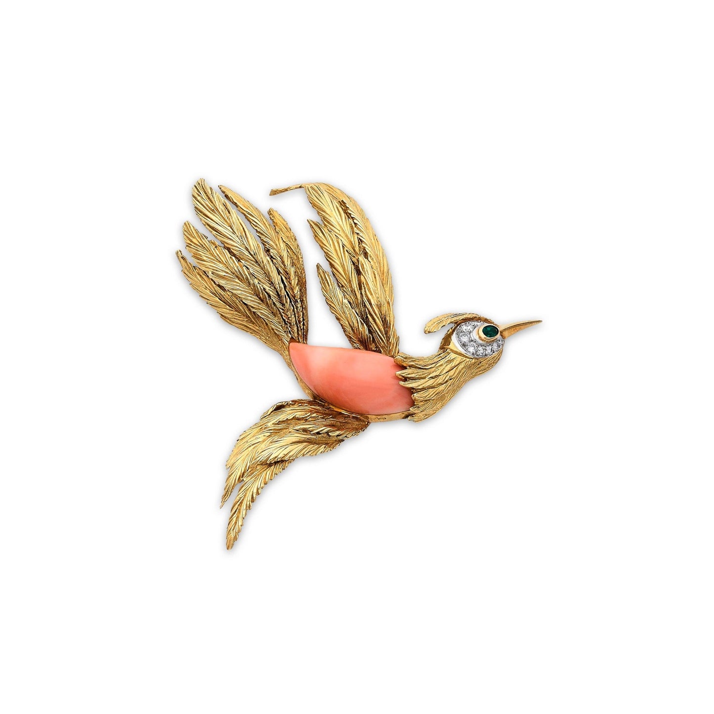 Vintage French Bird of Paradise Brooch
