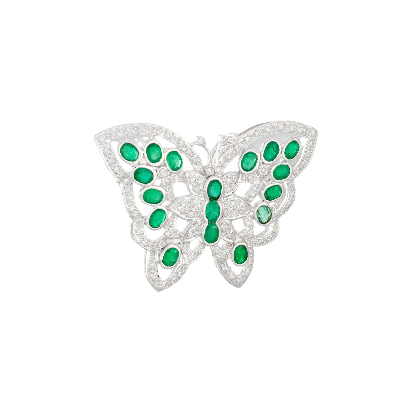 Vintage Emerald and Diamond Brooch