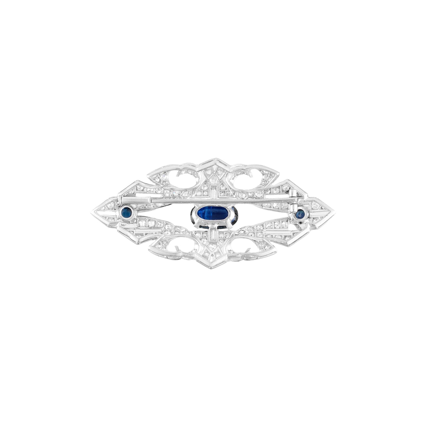 Antique Platinum Sapphire Brooch