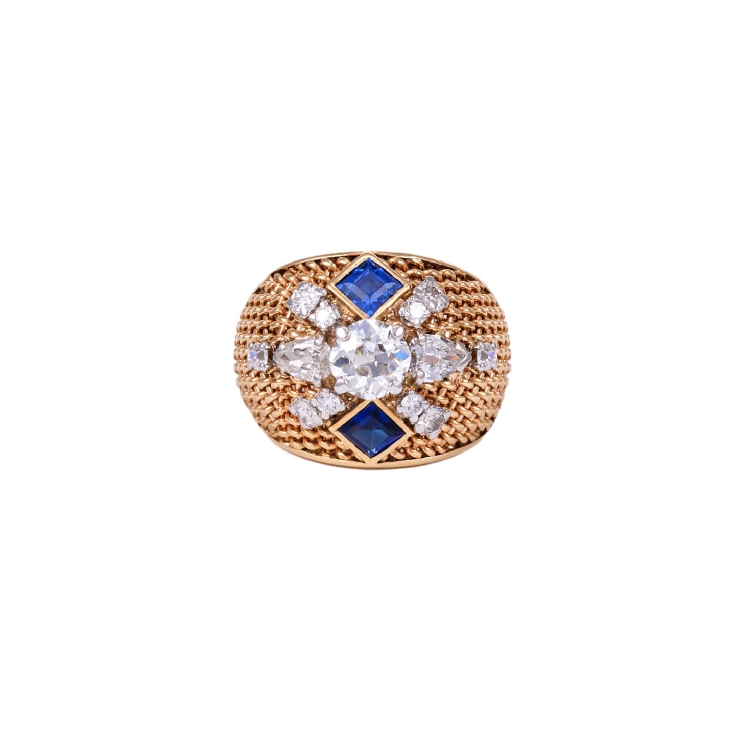 Vintage Diamond and Sapphire Ring
