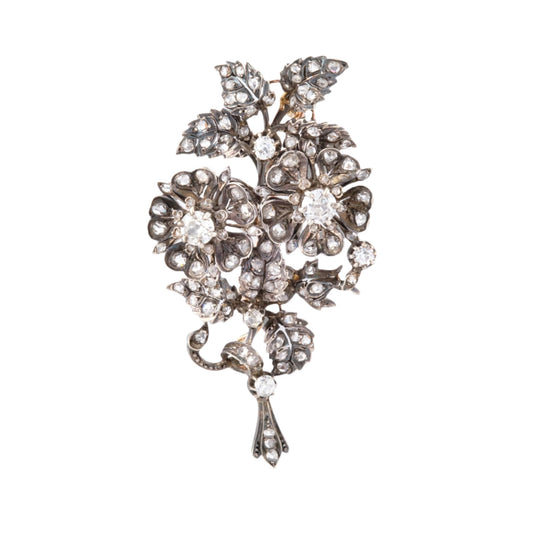 Antique French Flower Brooch