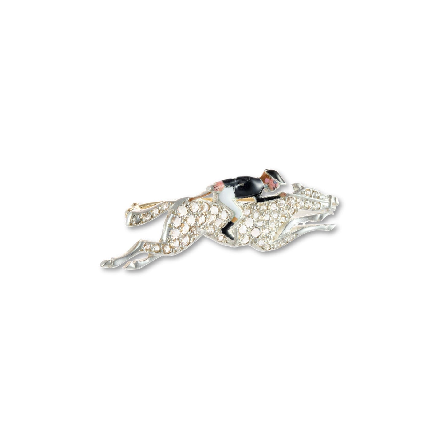 Antique Horse & Jockey Brooch