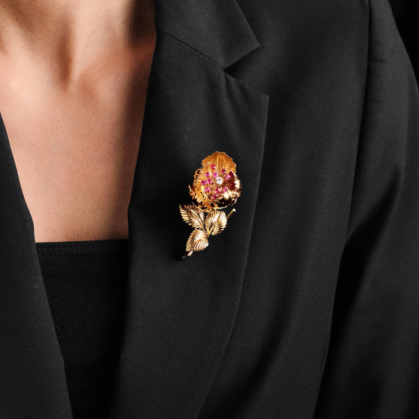 Vintage “En tremblant” Flower Brooch