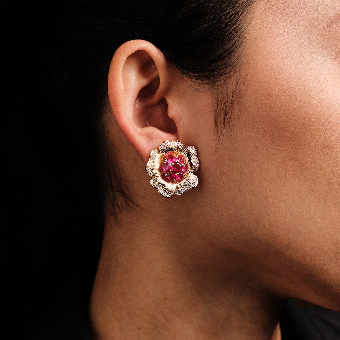 Vintage Pink Sapphire Earrings