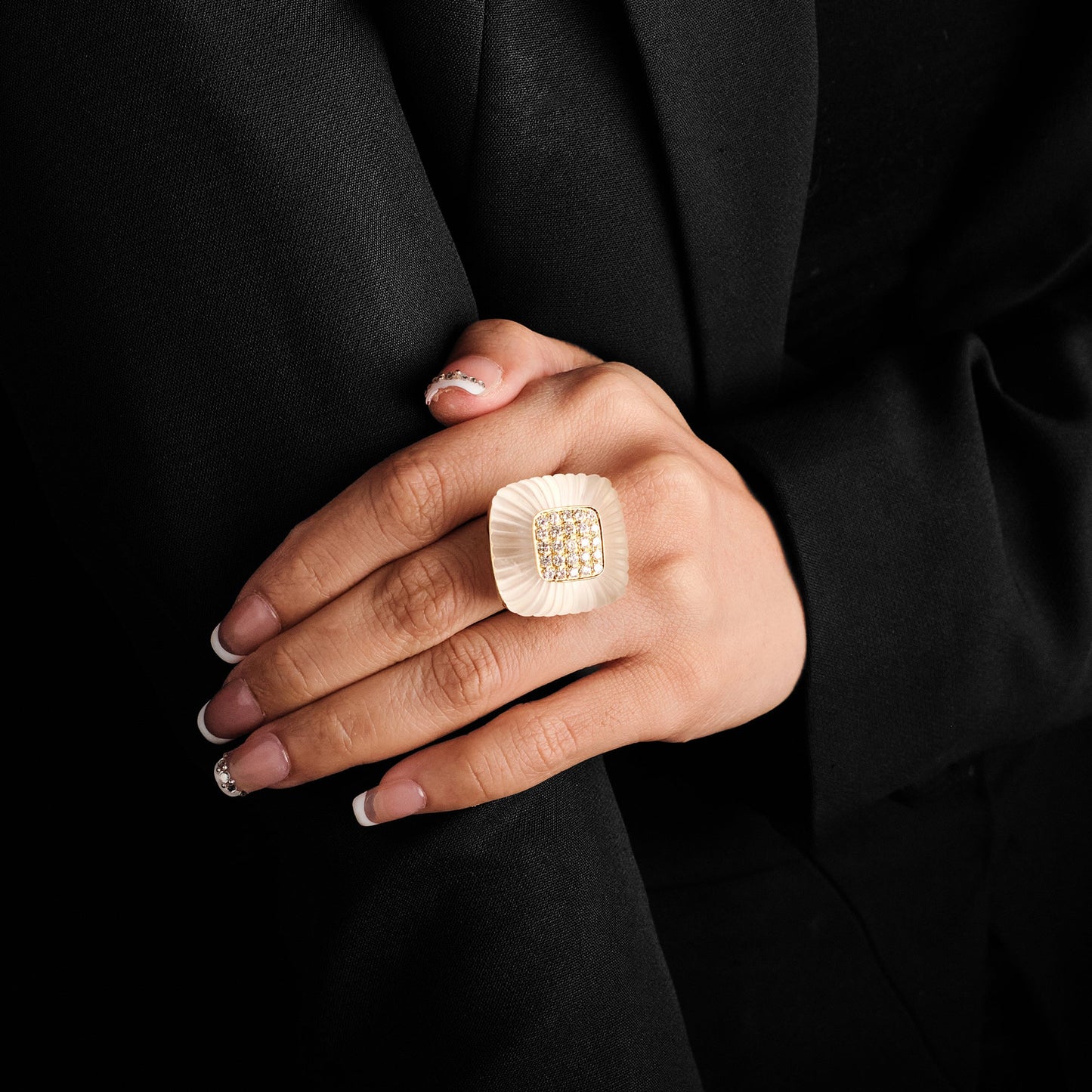 Vintage Rock Crystal Diamond Ring