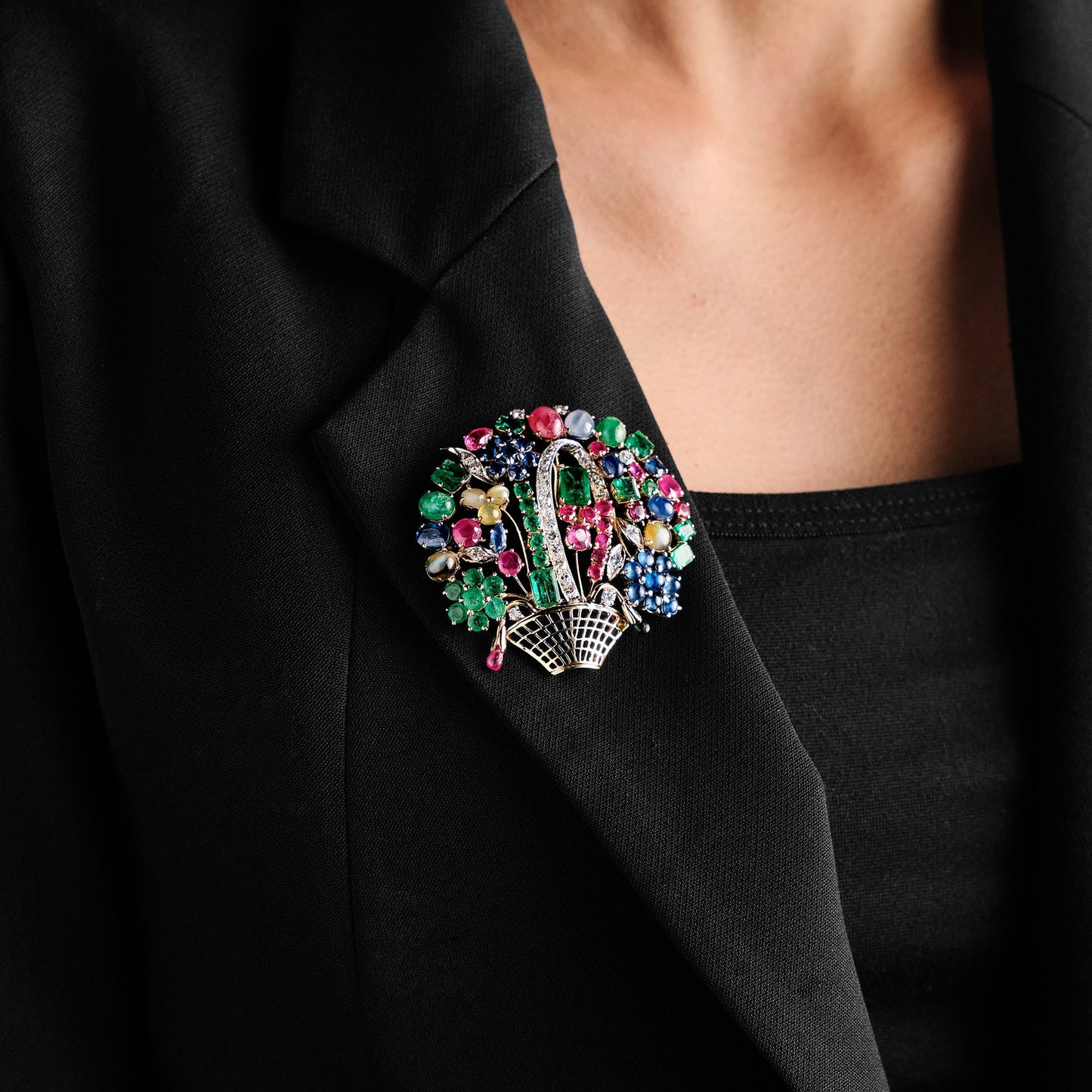Vintage Flower Basket Brooch