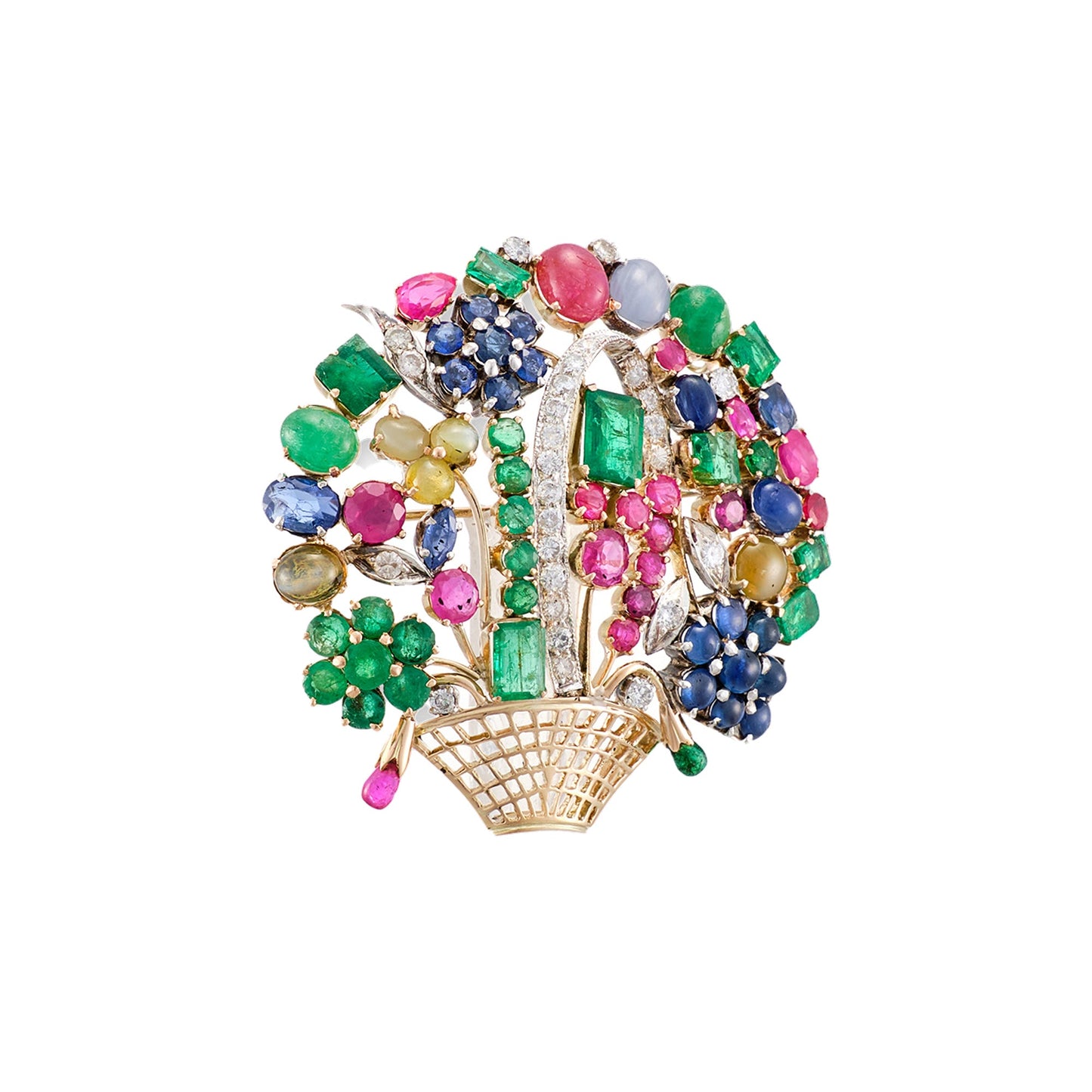 Vintage Flower Basket Brooch