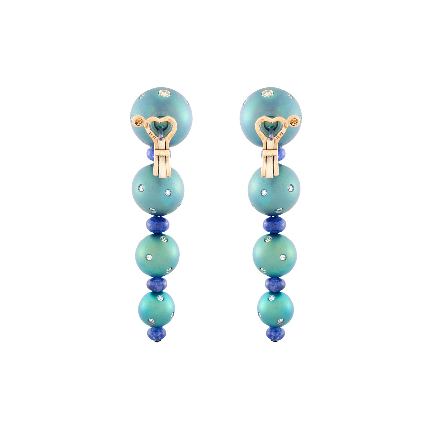 Margherita Burgener Sapphire Titanium Earrings