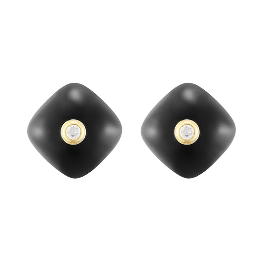 Vintage Onyx and Diamond Earrings