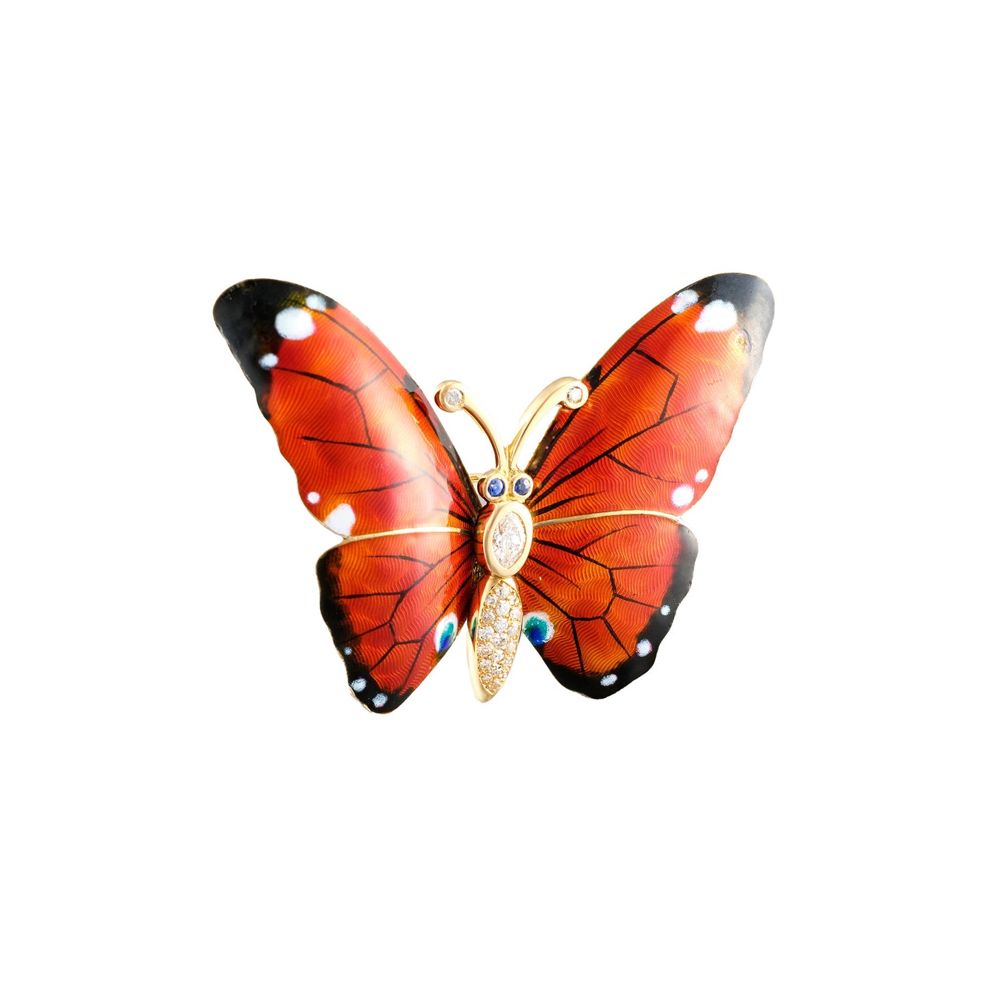 Vintage Enamel Butterfly Brooch