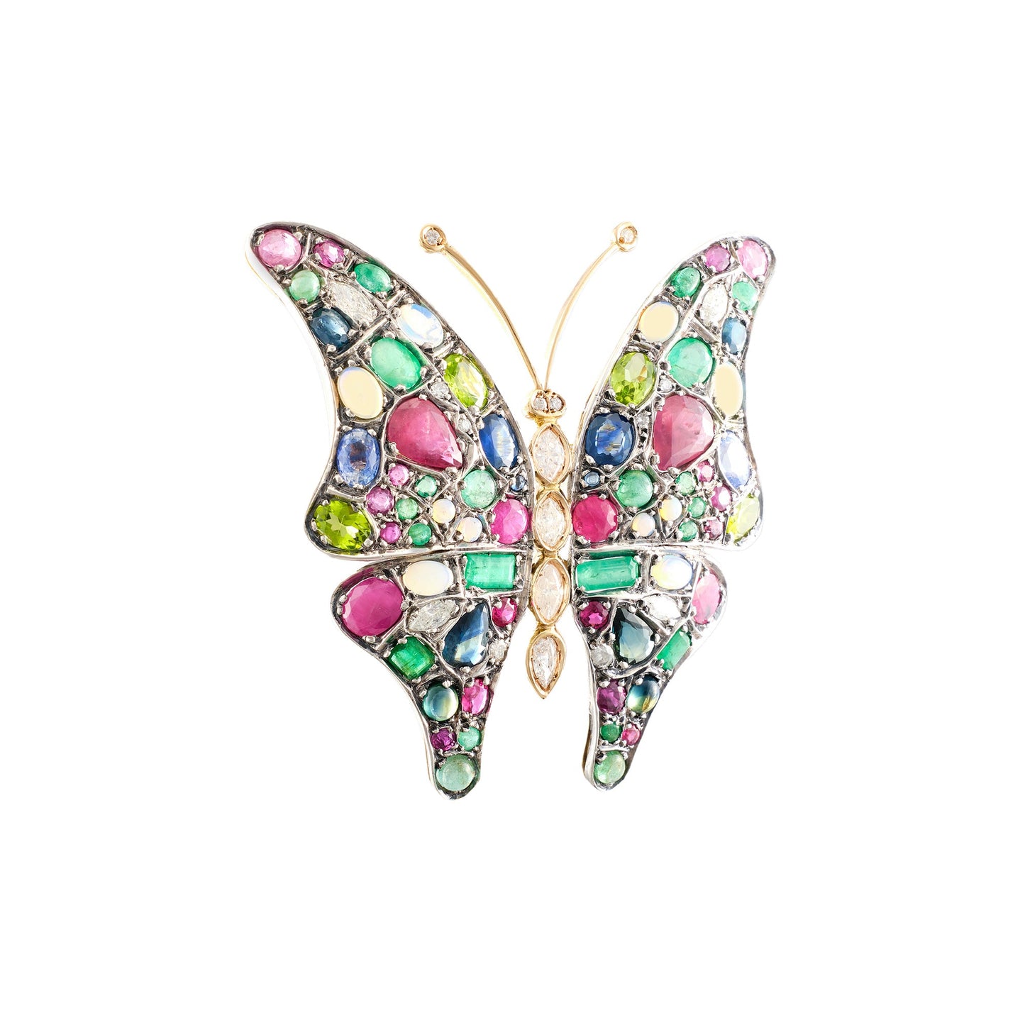 Vintage Multigem Butterfly Brooch