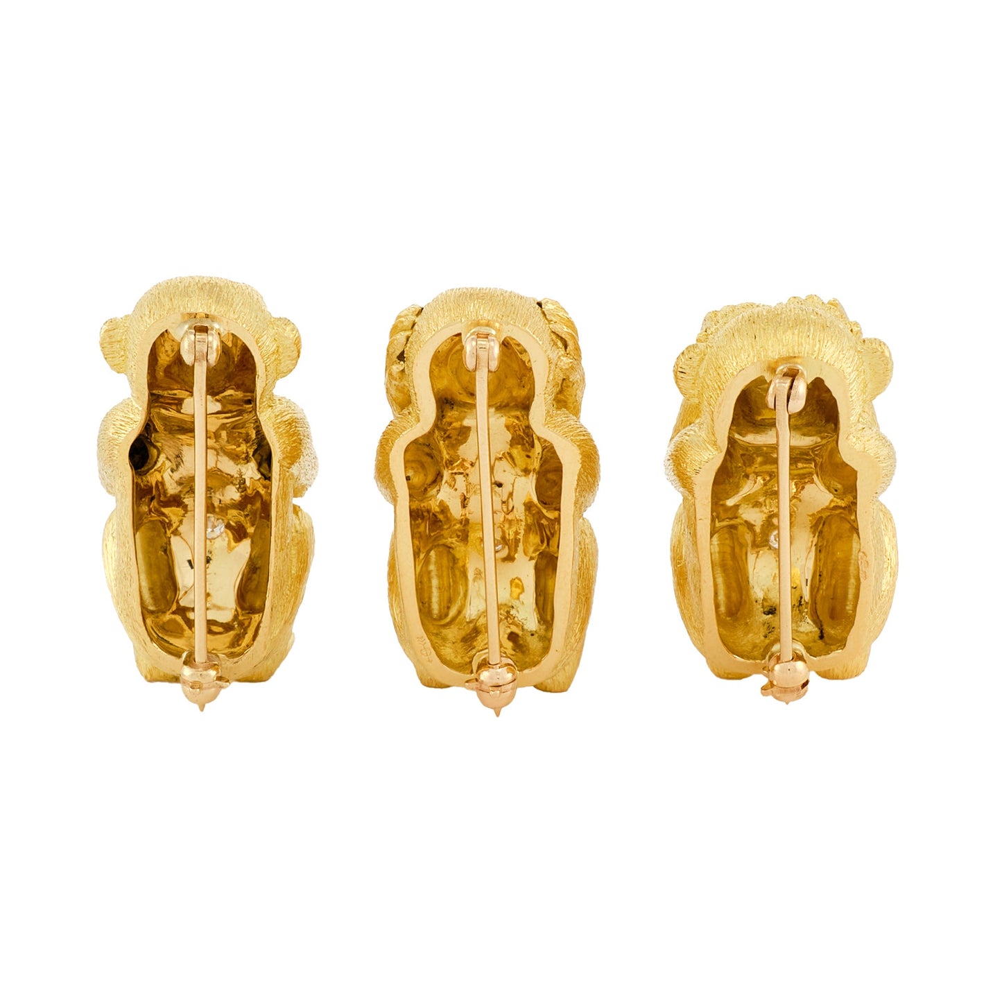 Vintage Three-Monkey Brooch