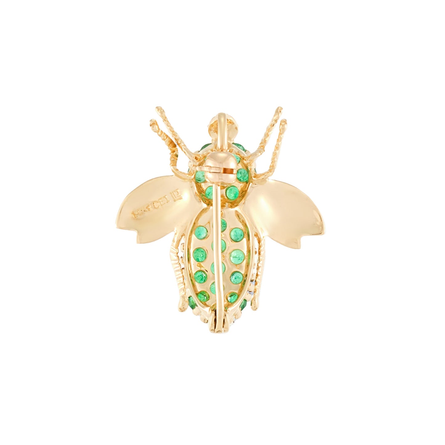 Vintage Bumblebee Emerald Brooch