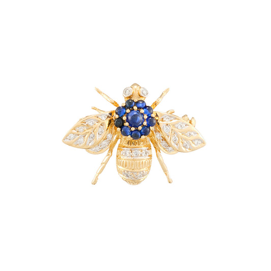 Vintage Bumblebee Sapphire Brooch