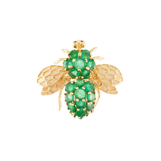 Vintage Bumblebee Emerald Brooch