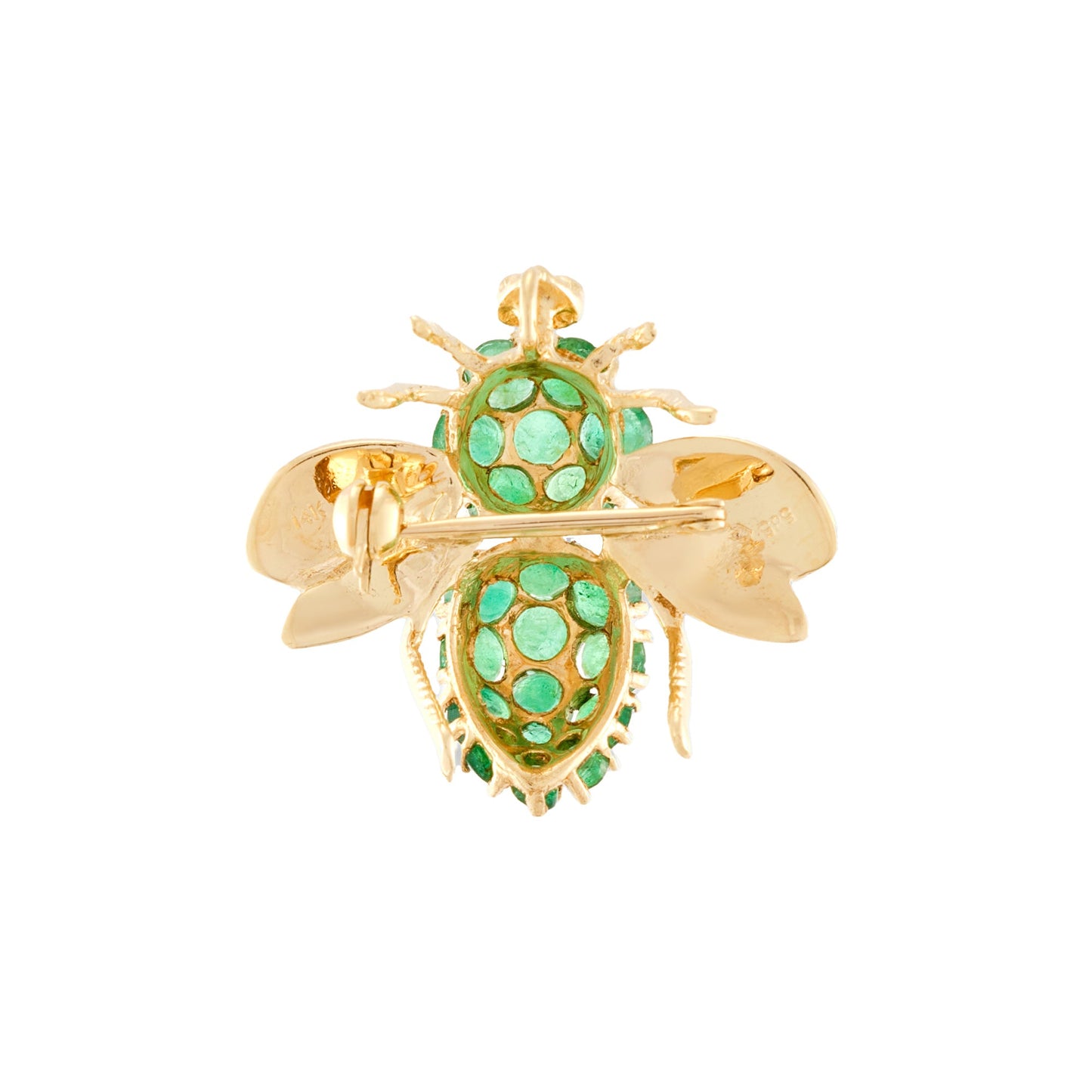 Vintage Bumblebee Emerald Brooch