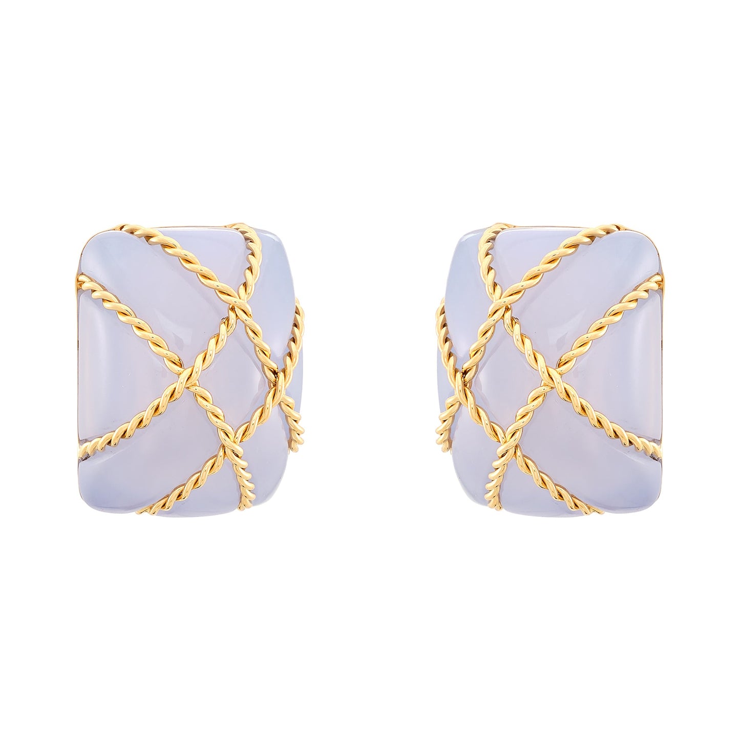 Seaman Schepps Lilac Chalcedony Earrings